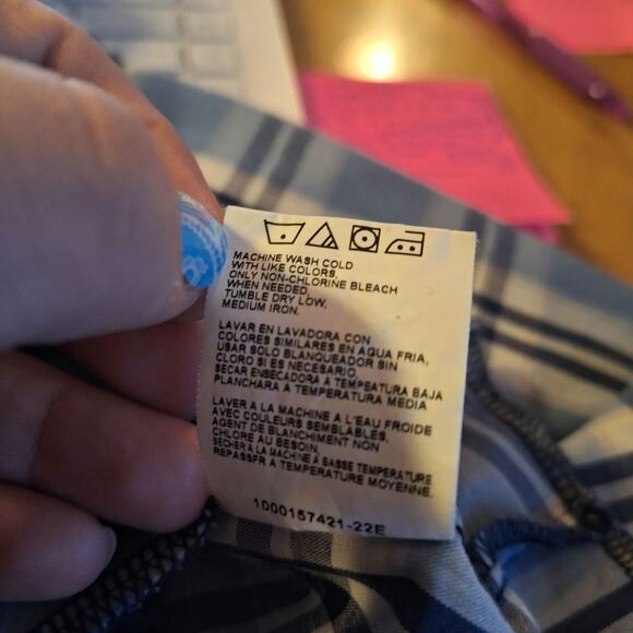 Wrangler Men's XXL Blue/ White Plaid Western Cowboy Pearl Snap Front Shirt - Picture 7 of 7